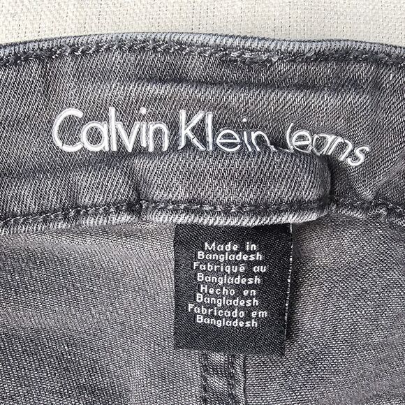 Calvin Klein Slim Boyfriend SZ 4 Jeans Women Gray Stretch Mid Rise Denim (29x27) - Picture 4 of 15